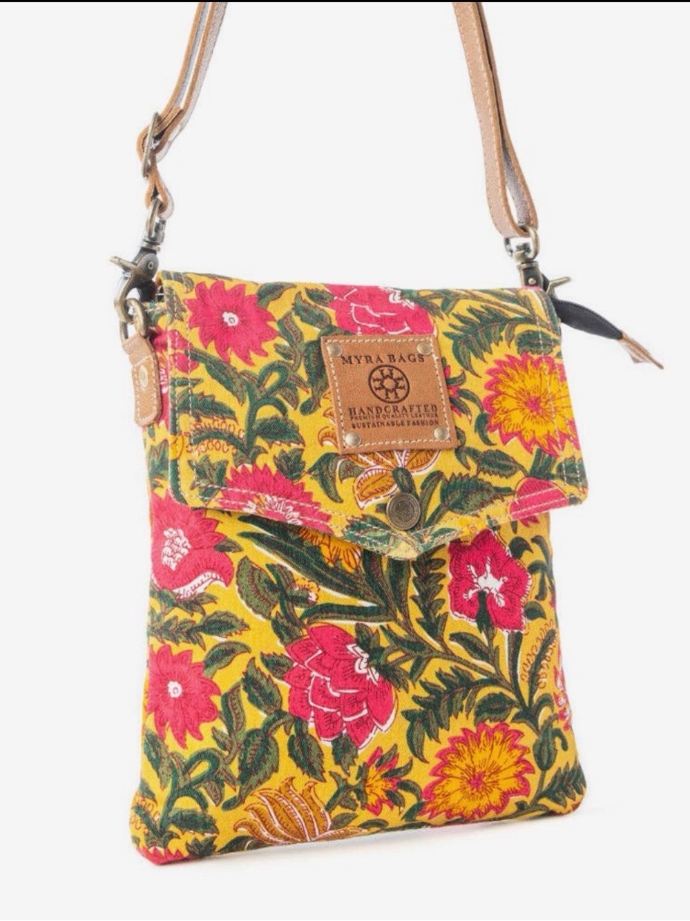 Myra Bag Yellow Floral Crossbody Bag